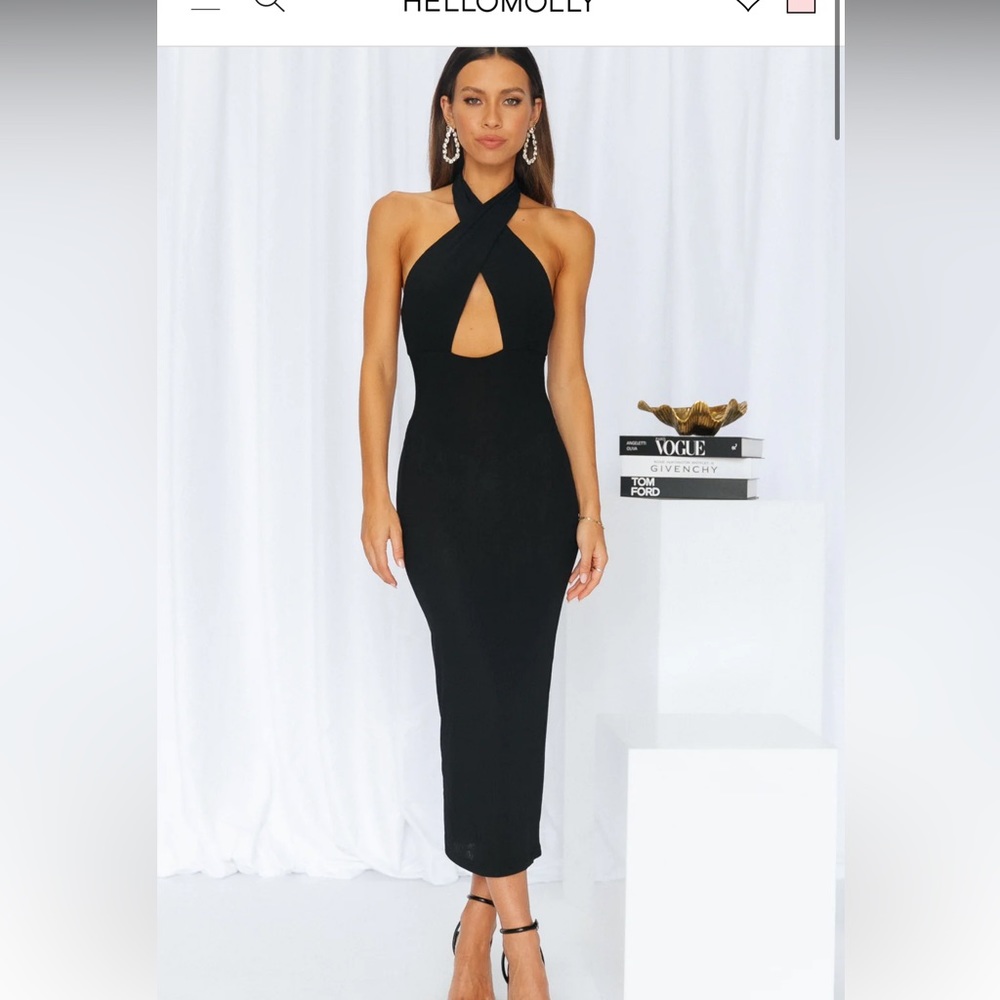 Hello Molly Black MIDI Dress